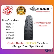 Corva Motor Tayar Motosikal Tubeless Global Rubber GRT 668 70/90-17, 80/90-17, 90/80-17 Corsa Sport 