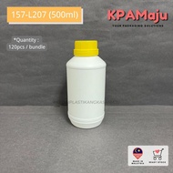 [120pcs]【Bundle Pack】157-L207 Round Industrial Container - 500ml Industrial Bottle + Insert - HDPE P