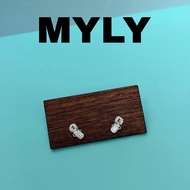 White Plated Stainless Steel CZ Titanium Slipper Earrings-M301
