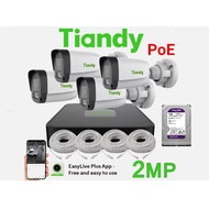 4-Channel Network CCTV 2MP IPcam built-in MIC Camera NVR 4PoE fixed 1TB Harddisk Network Kit EasyLiv