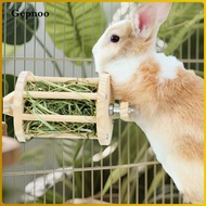 [Gepnoo] Hay Dispenser for Rabbits, Food Waste, Wooden Rotating Hay Stand for Guinea Pigs, Squirrels
