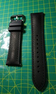 高品質真皮 (防水) 黑色 22mm 錶帶