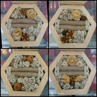 KAYU Rustic RING BOX RUSTIC DOWRY BOX JEWELRY RING DUTCH TEAK WOOD BOX HEXAGONAL HEXAGLE FIANCE BOX
