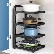 S-6💝Kitchen Pot Rack Storage Rack Household Multi-Layer Cookware Storage Rack Sink Cabinet Inner Cabinet Layered Pot Rac