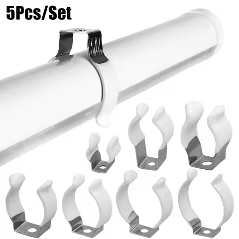 5Pcs T3/T4/T5/T6/T7/T8/T9/T10 Spring Terry Clip Base Tool Lamp Tube Fixing Clips With Rubber Protect