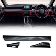 3Pcs Car Glossy Black Center Console Dashboard Panel Decorative Cover Trim for Honda HRV HR-V Vezel 2021 2022 RHD
