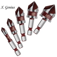 HSS Countersink Drill Bit Set 5PCS 82 Degree Counter Sink Bits for Wood,Metal Plastic