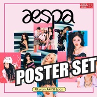 Poster Set A4 Aespa Hot Mess Contains 10 Karina Giselle Winter Ningning Kpop