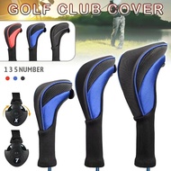 No.1/3/5 Golf Club Head Covers Woods Driver Soft Lining Club Long Golf Iron Head Protection Sleeve W