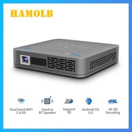 HAMOLB P15 mini Projector 4K Android 9.0 DLP Projector Daylight Home Theater 4k beamer 3d supported projector M.2