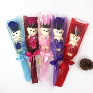 Single Bear Soap Rose Valentine's Day Event Teacher's Day Small Gift Soap Gift Box Handmade Christma
