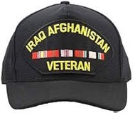 United States Iraq Afghanistan Veteran Emblem Patch Hat Black Baseball Cap