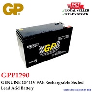GENUINE GP 12V 9Ah Rechargeable Sealed Lead Acid Battery - GPP1290