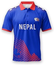 Nepal Cricket Team Fan Jersey, 2024 T20 World Cup, Polyester, XS, Limited Edition Supporter's Jersey Red &amp; Blue