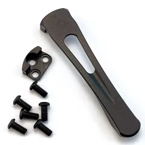 Custom Made Titanium Pocket Clip Made For Spyderco Paramilitary 2 &Para 3 Knives 3 Holes Pocket Clip