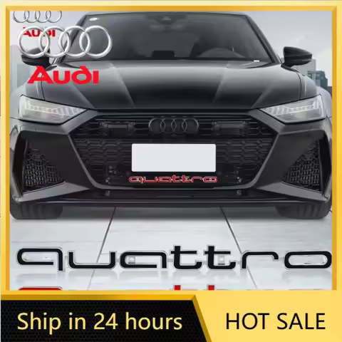 2026 Hot For Audi Car Styling Front Grille Badge Quattro Logo Decoration Accessories Suitable For Au