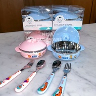 Cute Children's Cutlery set, Bowl, Spoon, and Fork Children's Cutlery set (8209)