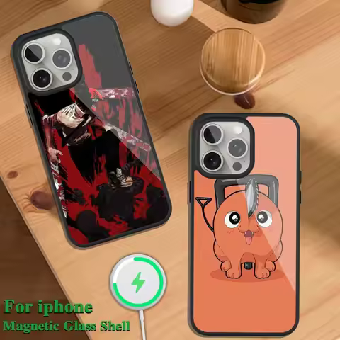 Anime Chainsaw Man-Denji Pochita Phone Case For iPhone Magsafe Magnetic 13 14 15 11 12 Pro Max Plus