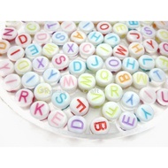 Pastel Alphabet Beads Manik Huruf Abjad DIY Children Jewelry (543)