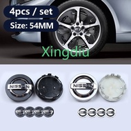 XD 4pcs/set Car Wheel Hub Center Cap NISSAN 54MM 3D Emblem for Almera X-Trail Navara NP300 Grand Liv