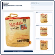 NC2 【Kodak】 K6343XBG77 Vintage Mini Pouch – Yellow Retro Ad Print Zip Pouch Bag Charm, Korean Style 