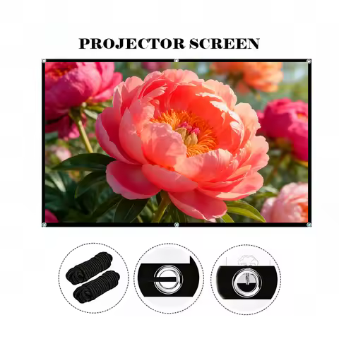 Double sided portable outdoor indoor projection screen suitable for movies, home theaters (120 inche
