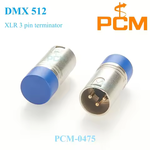 3 Pin DMX Terminator Plug, gold-plated contacts XLR 3 pin male 120 Ohm 1/8W terminal resistor for li