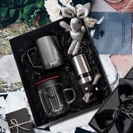 【手沖咖啡套裝禮盒】磨豆機/咖啡杯240ml/拉花杯 情人節 生日禮