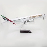 Emirates Airlines Airbus A350-900 47cm Airplane Model With LED Cabin and Cockpit Lights on Display