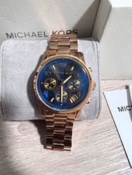 MK6367玫瑰金羅馬鋼帶三眼計時錶