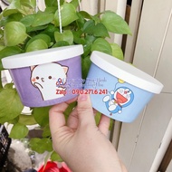 50 Tô giấy 400ml nhiều màu nắp giấy đựng kem chè bông lan trứng muối