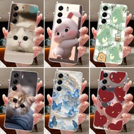 Casing For Tecno Camon 40 Pro 5G CM7 Clear Silicone Jelly Soft TPU Back Cover Tecno CM7 Cute Rabbit 