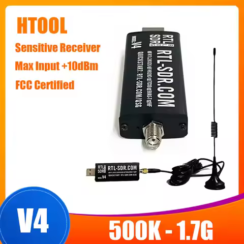 RTL-SDR V4 Software Defined Radio Receiver FCC Certified with +10dBm Max Input for Wireless Monitori