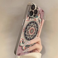 Mobile Phone Case Pink Totem Suitable For Apple 17promax Mobile Phone Case New Ethnic Style Iphone16