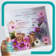 FRAME KAYU MAS KAHWIN , FRAME DUIT HANTARAN / FLOWER FRAME FOR DIY WITH FRONT MIRROR