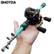 GHOTDA Complete Fishing Kit, Telescopic Fishing Rod Set, Left/Right Fishing Reel, Fishing Rod and Re