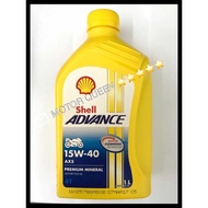 SHELL ADVANCE AX5 Minyak 4T Enjin 15W-40 Engine Oil Original 100% SHELL 1 Liter