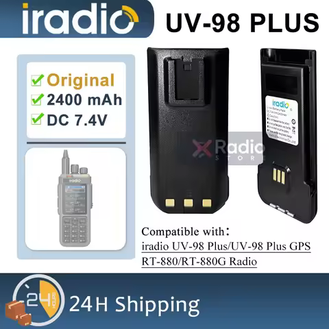 Iradio UV-98 Plus Battery Pack 2400mAh Radio Li-ion Rechargable Battery RT-880 RT-880G Radio Replace