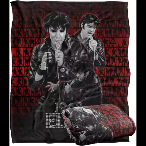 Elvis Presley Comeback Performance Officially Licensed Super Soft Throw Blanket with Silky Touch