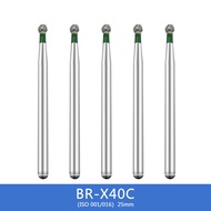 5pcs Dental Diamond Strawberries Dental Burs 25mm FG Extra Long 1.6mm for High Speed Handpiece Milli