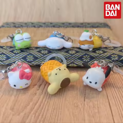 Bandai Sanrio Characters Gashapon Japanese Keychain Hello Kitty Cinnamoroll Pompompurin Keroppi Poch