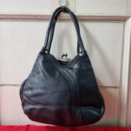 TAS TOP HANDEL KULIT WANITA SECOND IMPORT / TAS TENTENG KULIT BLACK