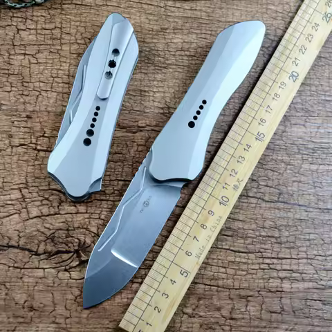 TWOSUN Outdoor Folding Knife 14C28N Blade TC4 Titanium Handle Camping Hunting Pocket Knives TS567