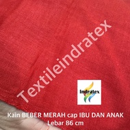 ( per 1 meter ) Kain katun BEBER STAGEN KEMBEN LILIT jawa merah meteran lebar 86 cm bahan sabuk beng