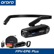 ORDRO EP6plus Camcorder 4K Head Mounted Camera Vlog Camera Recorder Lightweight WiFi Wearable Video Camera