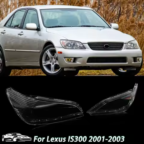 Pair Headlight Housing Replacement Covers For Lexus IS300 2001-2003 Headlamp Headlight Lens Shell