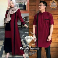 Baju dress gamis wanita Pakistan couple ariel luna sarimbit kemeja