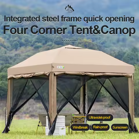 Outdoor 10x10 feet Pop up Canopy Gazebo Tent Straight Leg with 4 Double Layer Sidewall Perfect Insta