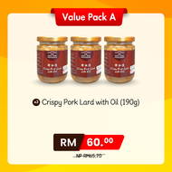 [VALUE PACK] Crispy Pork Lard with Oil (190G) X3 | AUNTY MENG HOMEMADE