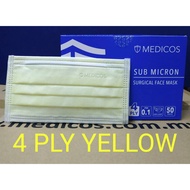 Medicos 4 Ply Extra Protection Fluid Resistant Sub Micron 0.1 Surgical mask, ASTM  Level 3, EN Type IIR .